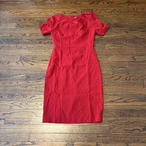 The Fold Short Sleeve Red Dress - UK Size 10. US Size 6.